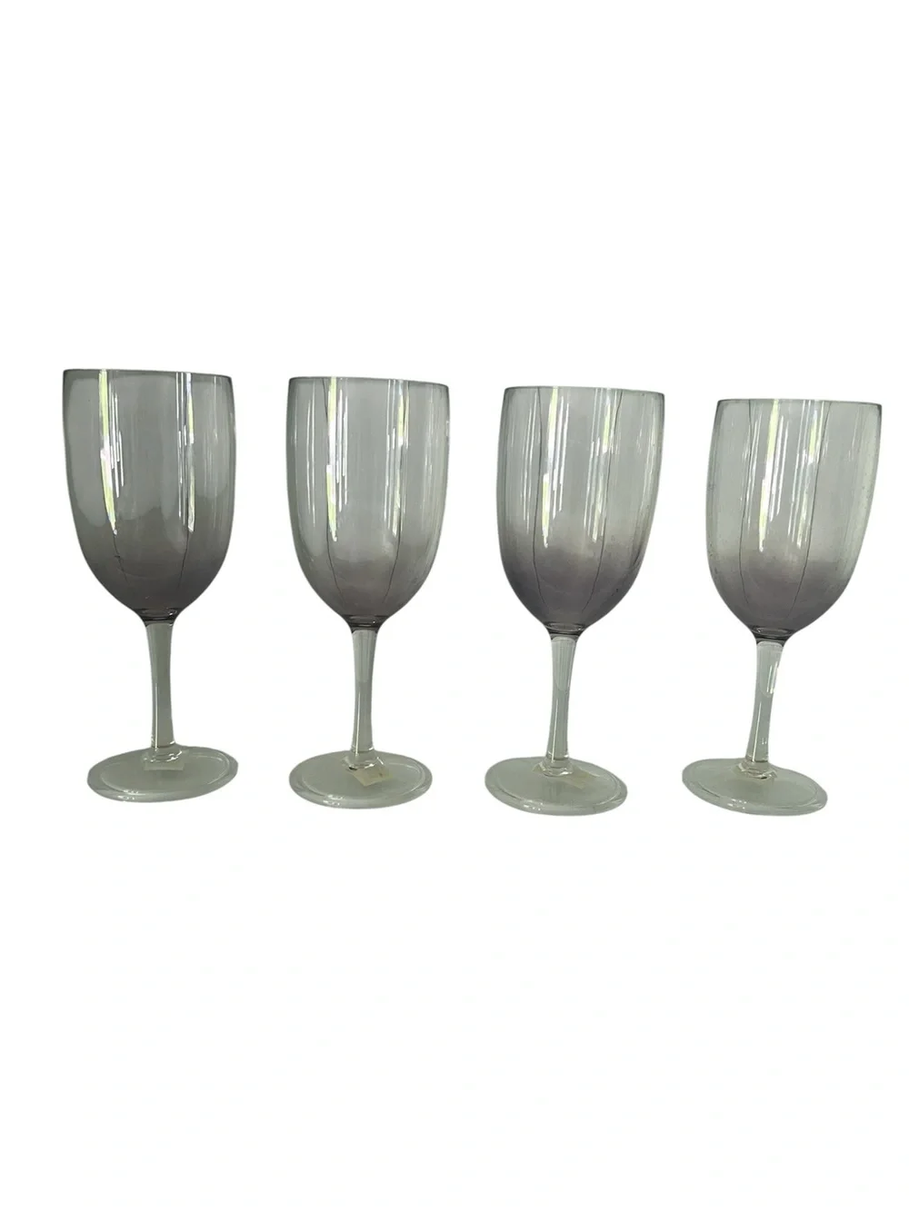 Blue/Gray Ombré Heavy Duty Plastic Wine Glasses - Set of 4